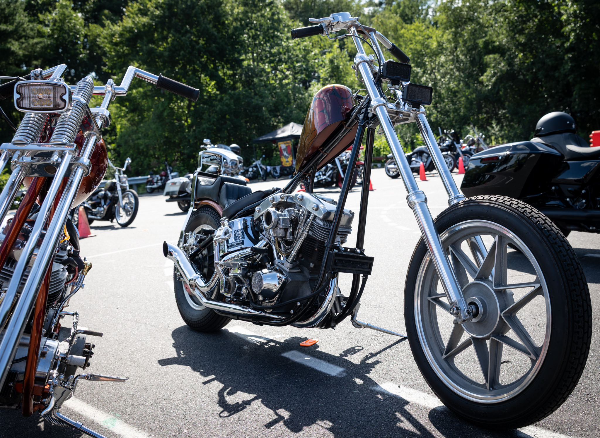 Custom chopper at the Idle Hands Chopper Show at Manchester Harley-Davidson