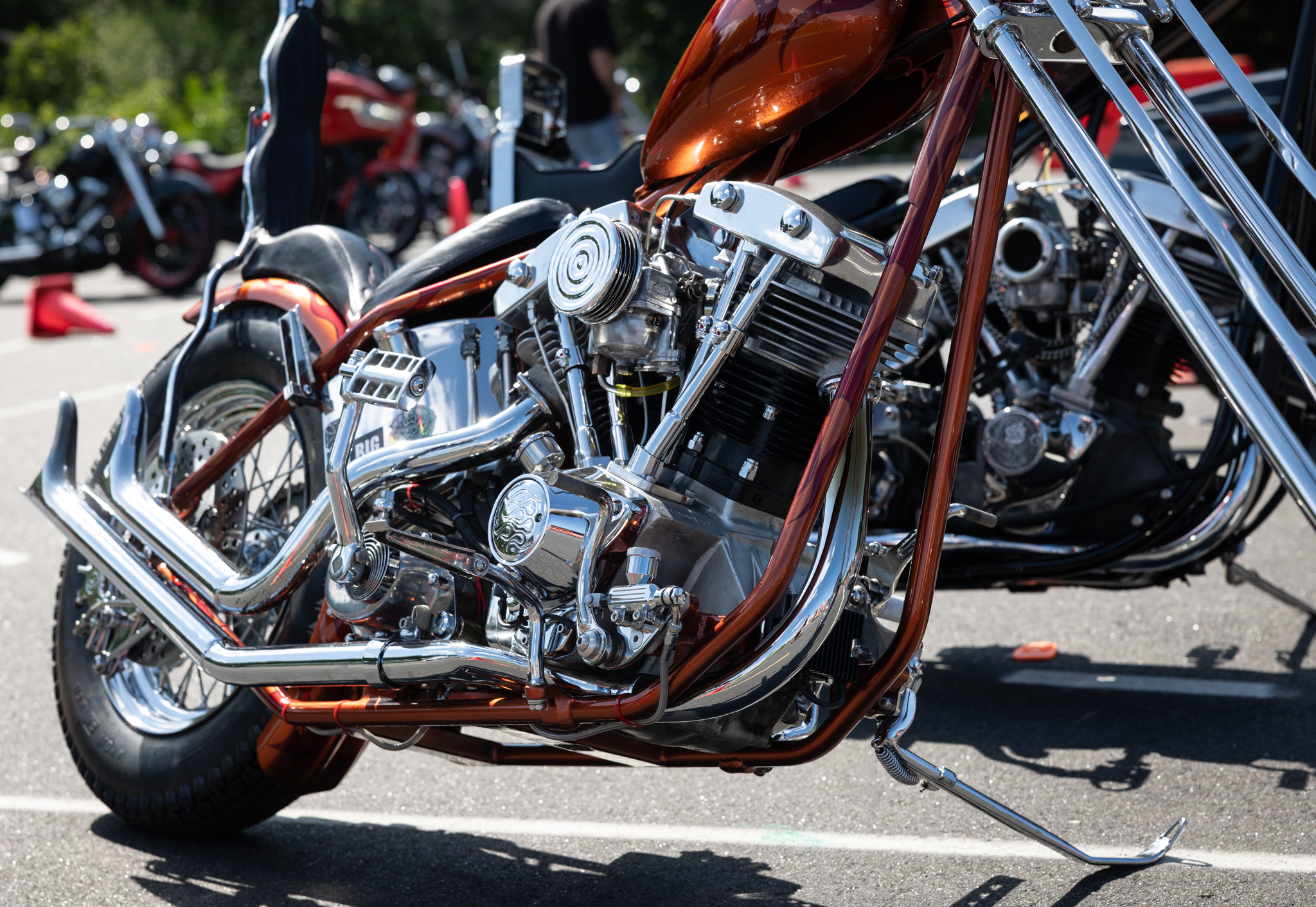 Custom chopper at the Idle Hands Chopper Show at Manchester Harley-Davidson