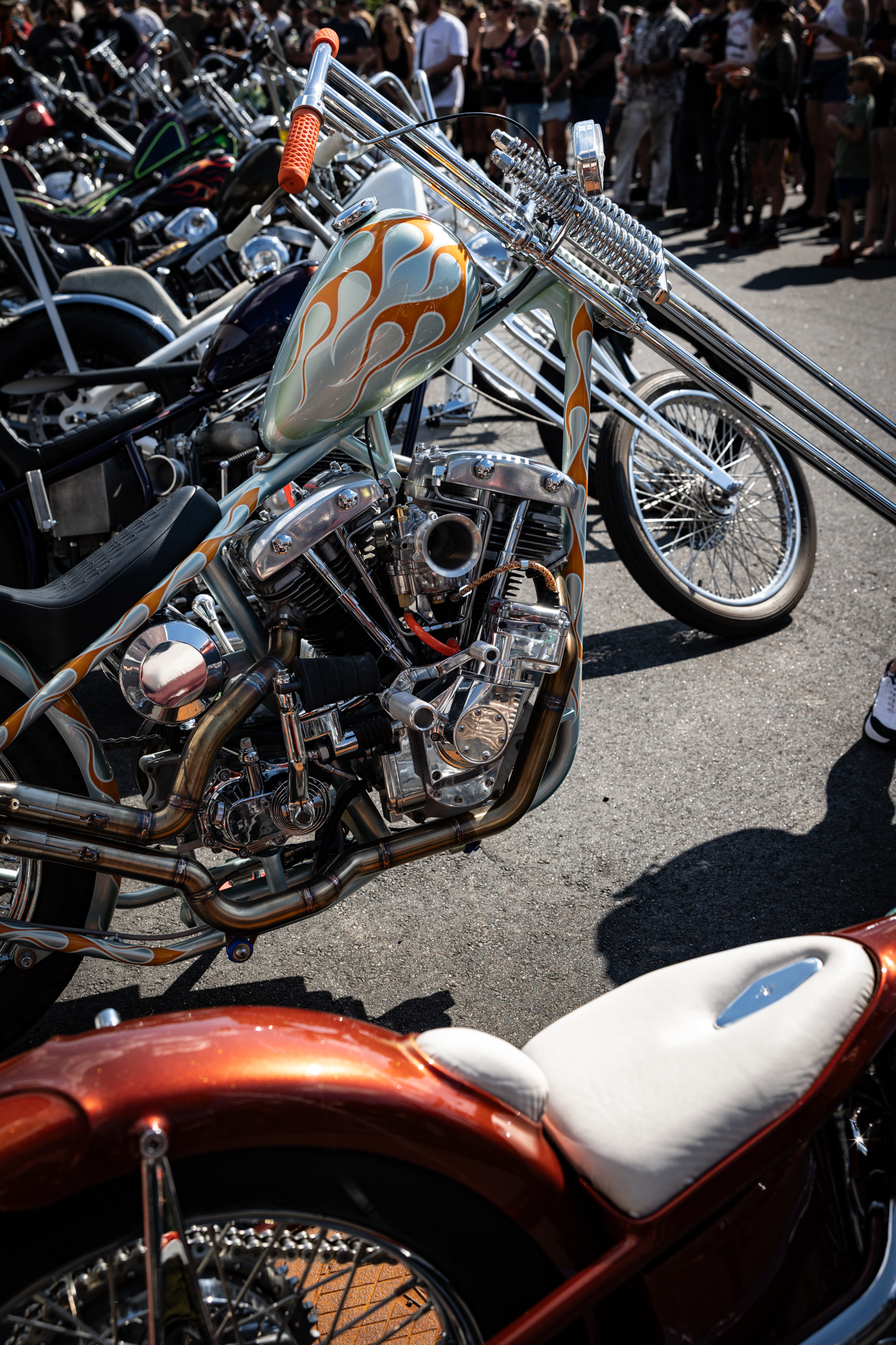 Custom chopper at the Idle Hands Chopper Show at Manchester Harley-Davidson