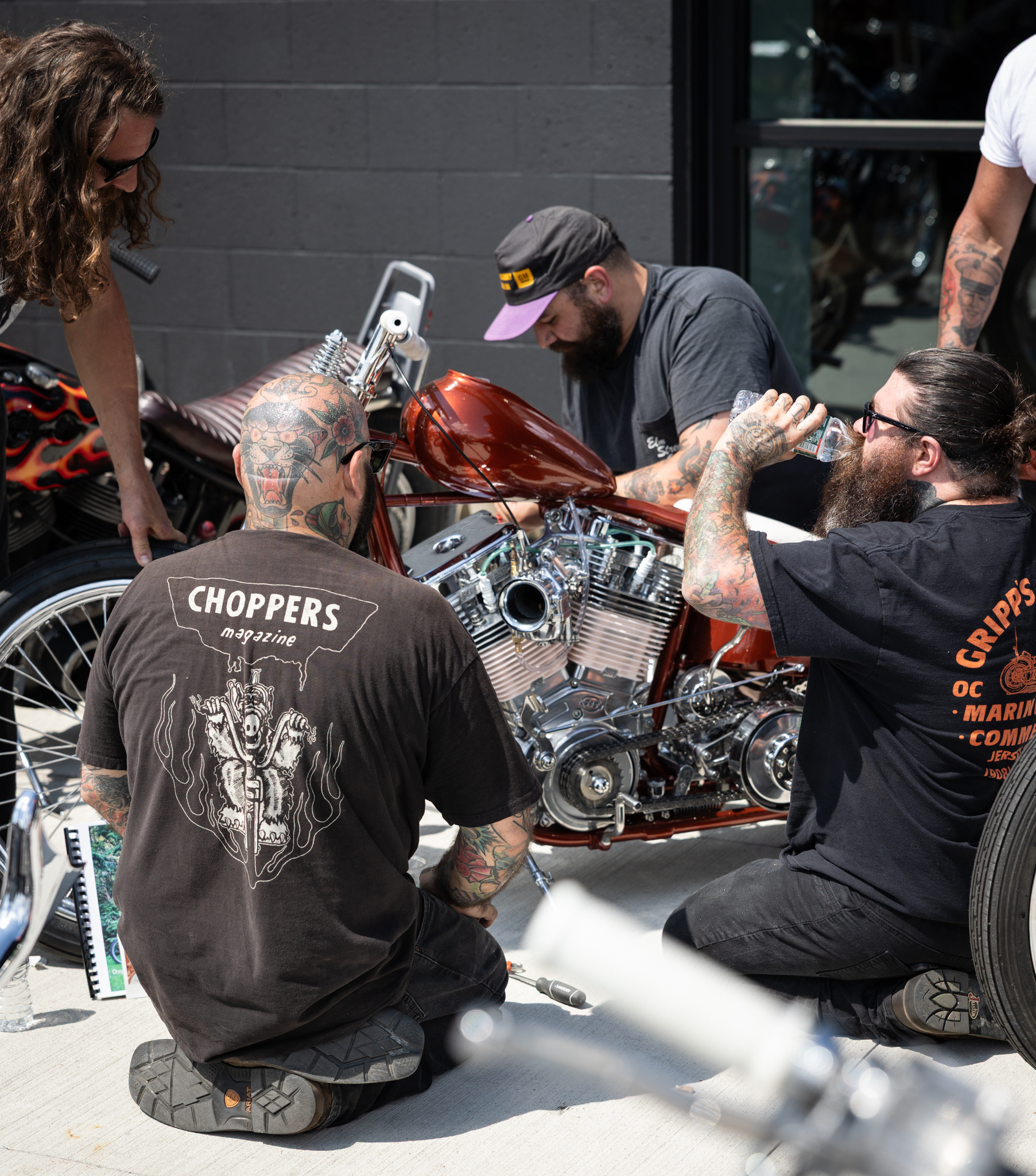 Custom chopper at the Idle Hands Chopper Show at Manchester Harley-Davidson