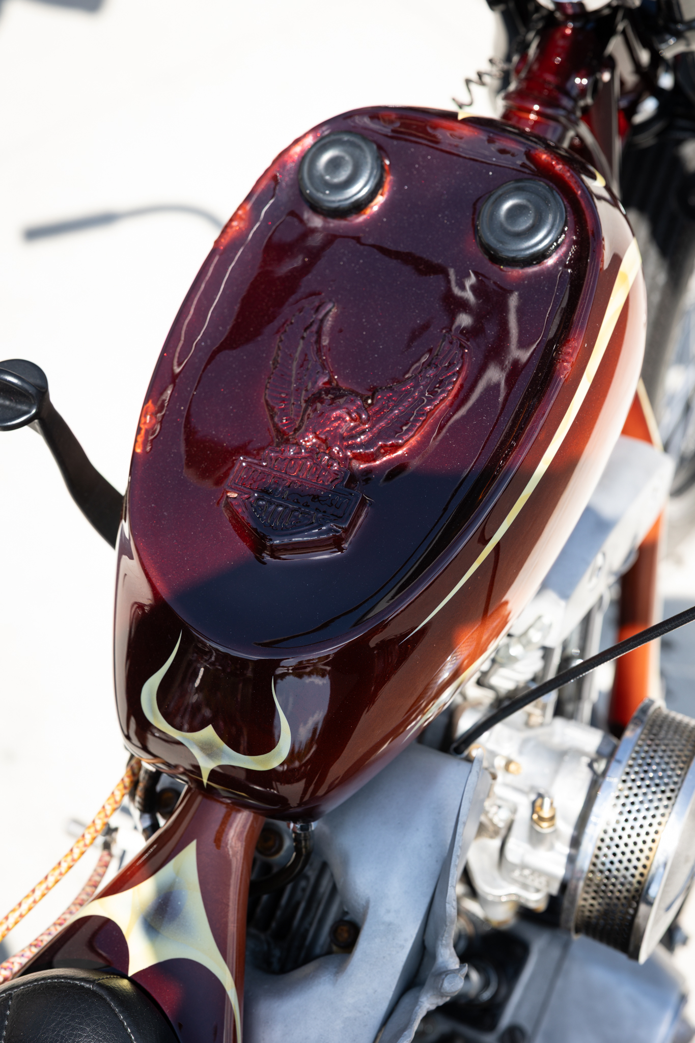 Custom chopper at the Idle Hands Chopper Show at Manchester Harley-Davidson